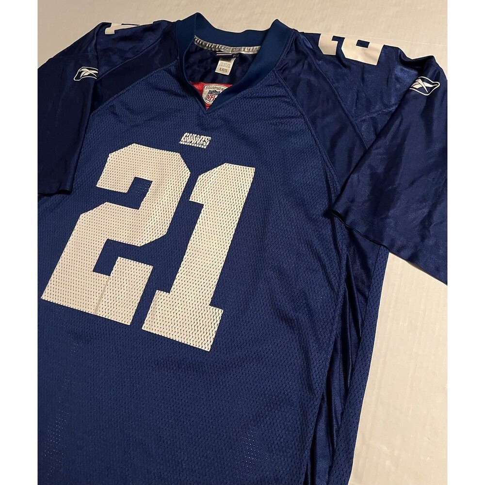 VINTAGE Reebok Tiki Barber 2005 Y2K New York Giants #21 NFL Jersey XL Blue VTG